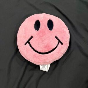 Pink Smiley Face Plush Pillow 18”
